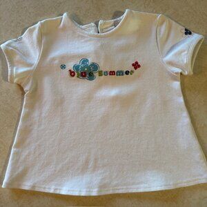 Catimini Blue Summer Shirt Girls sz 5A / 108